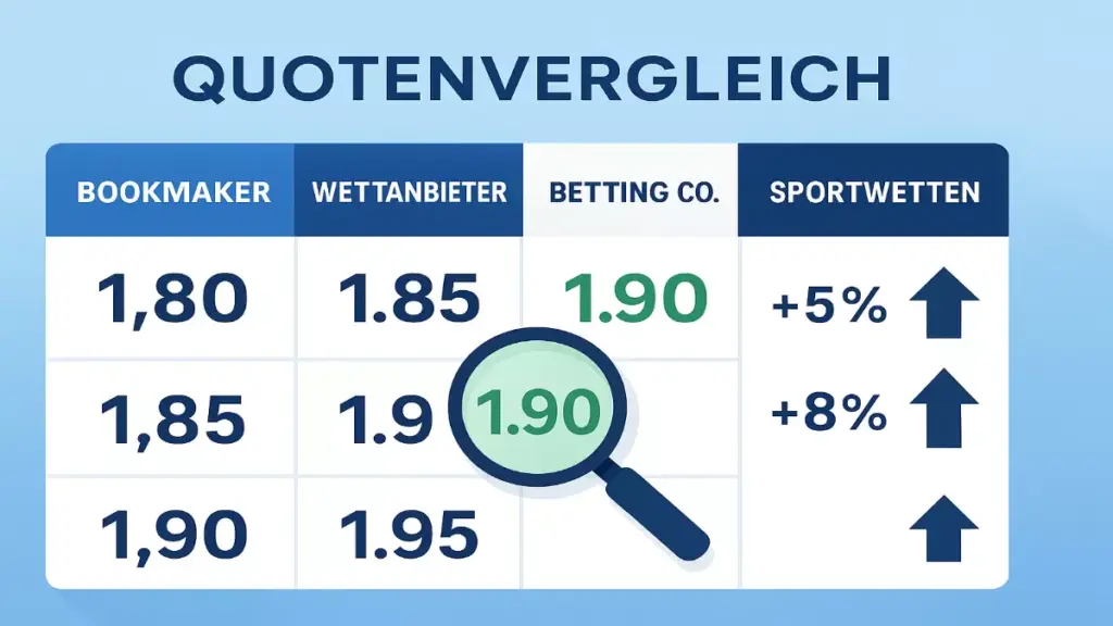 Wettquoten Vergleich verschiedener Buchmacher zur Gewinnmaximierung